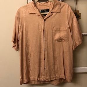 La Cabana Pale Peach Casual Button Down Size M